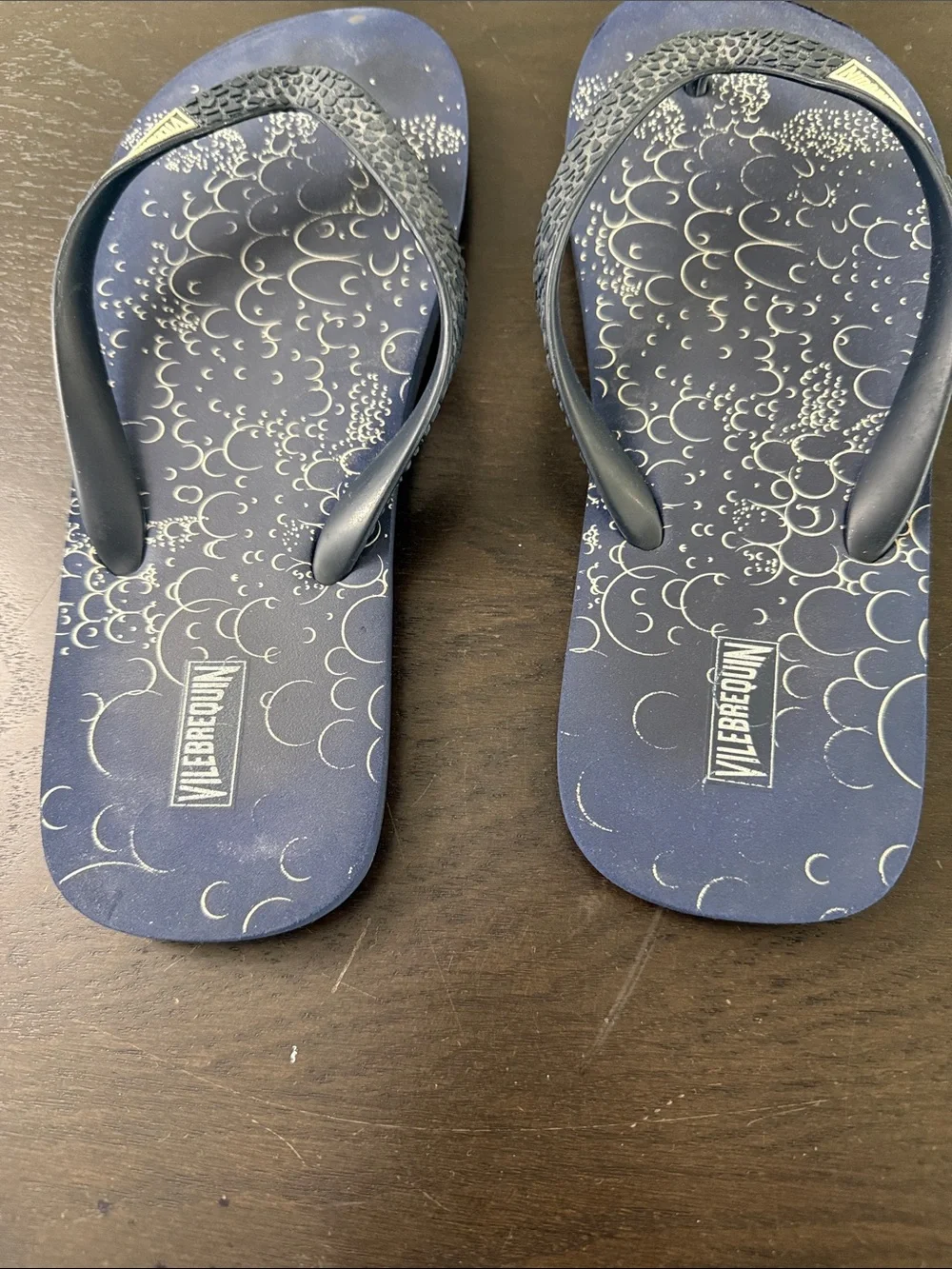 Vilebrequin Navy Bubble-Print Thong Sandals